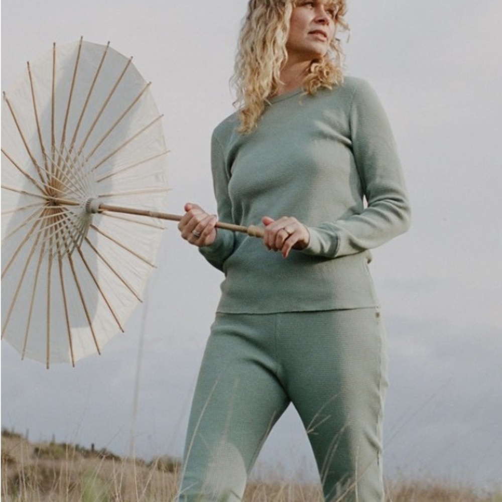 Noble Women's Waffle Pant in Sage